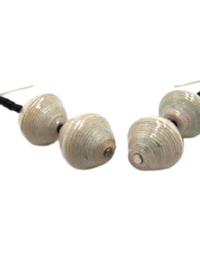 Handmade Grey Beaded Earrings