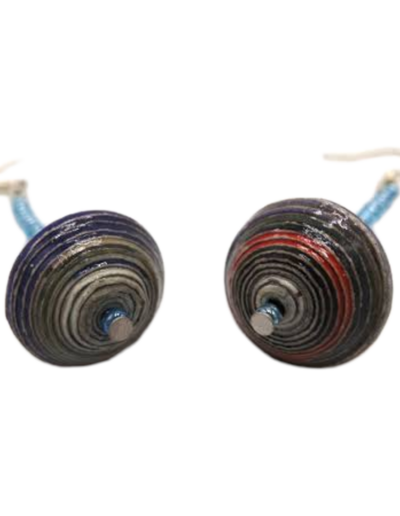 Handmade Purple Grey Bead Earrings