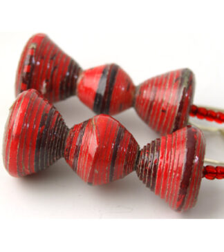 Handmade Red Bead Earrings