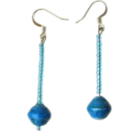Handmade Blue Design Bead Earrings