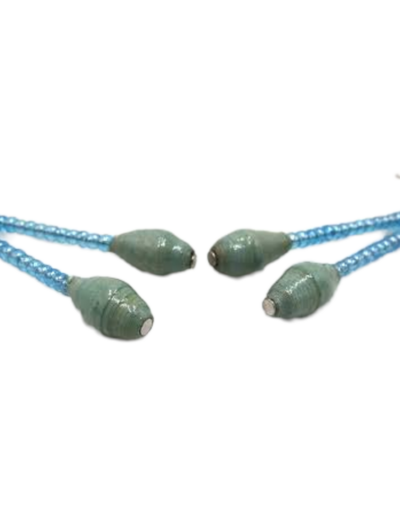 Handmade Green Design Bead Earrings