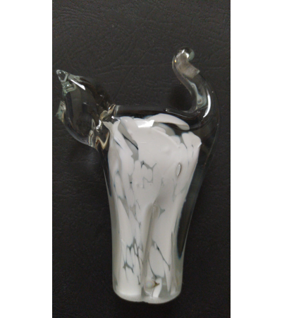 Glass Cat with White Design