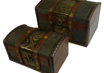 Sets of 2 Colonial Boxes – Metal Embossed
