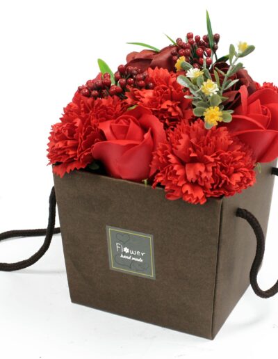 Soap Flower Bouquet - Red Rose & Carnation