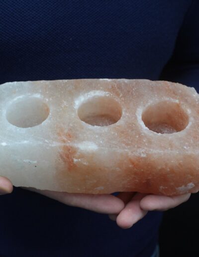 Natural Salt Candle Holder - 3 holes