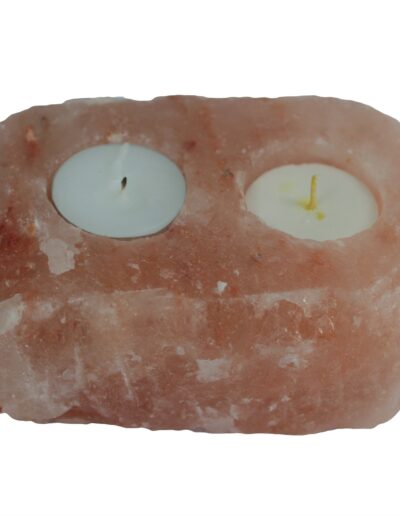 Natural Salt Candle Holder - 2 holes