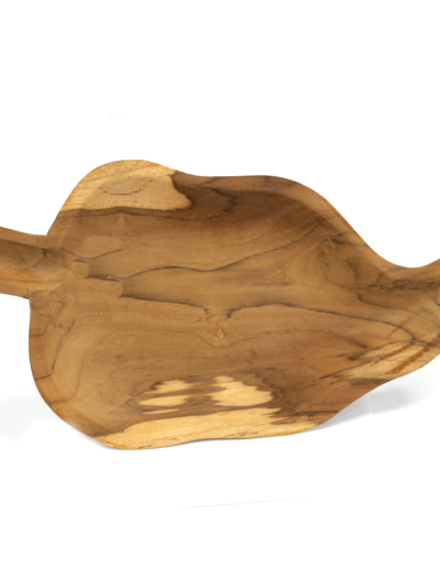 Teak Leaf Shaped Bowl - aprox 32cm