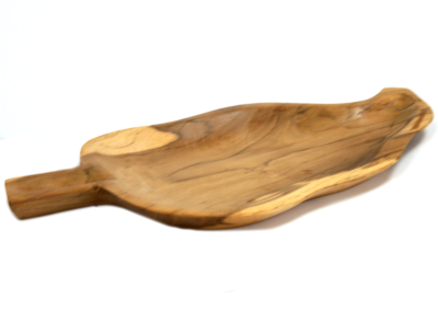 Teak Leaf Shaped Bowl - aprox 32cm