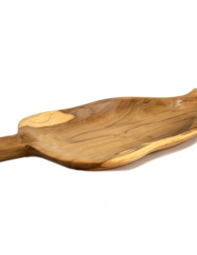 Teak Leaf Shaped Bowl - aprox 32cm