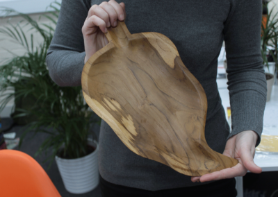 Teak Leaf Shaped Bowl - aprox 32cm