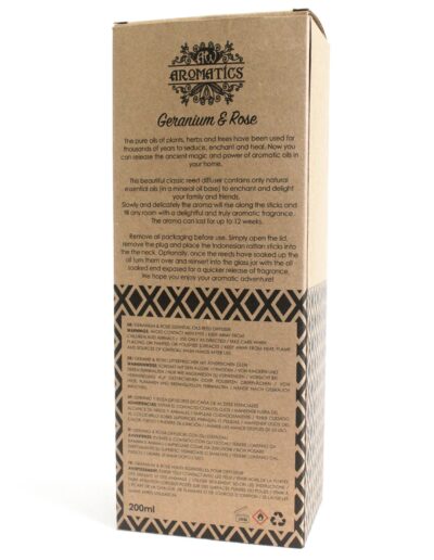 200ml Geranium & Rose Essential Oil Reed Diffuser