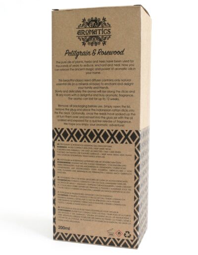 200ml Petitgrain & Rosewood Essential Oil Reed Diffuser