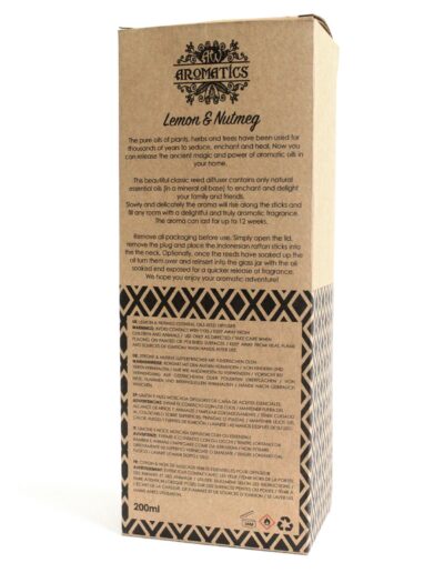 200ml Lemon & Nutmeg Essential Oil Reed Diffuser