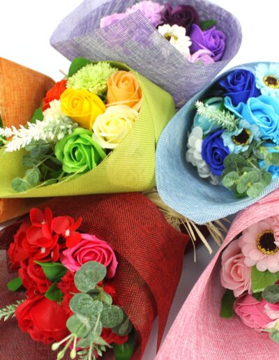 Standing Soap Flower Bouquet - Orange