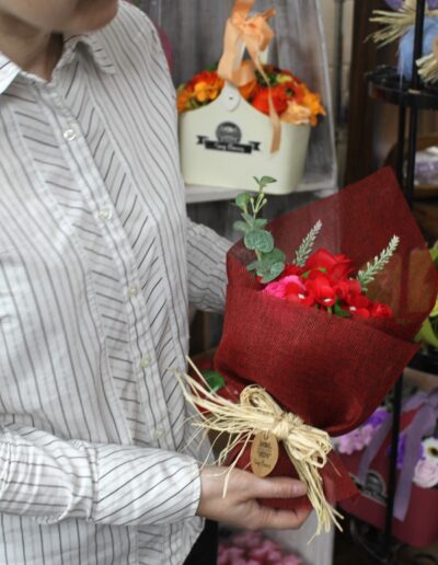 Standing Soap Flower Bouquet - Orange