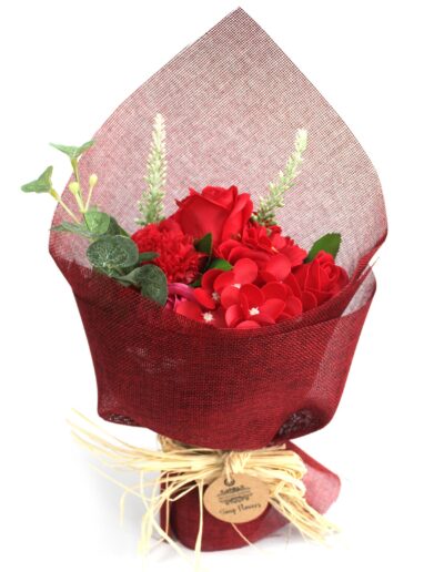 Standing Soap Flower Bouquet - Red