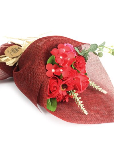 Standing Soap Flower Bouquet - Red