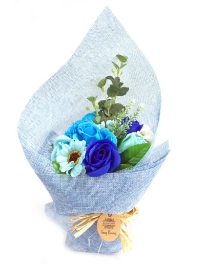 Standing Soap Flower Bouquet - Blue