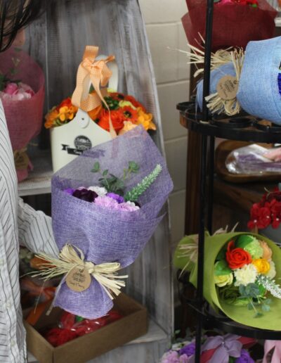 Standing Soap Flower Bouquet - Red