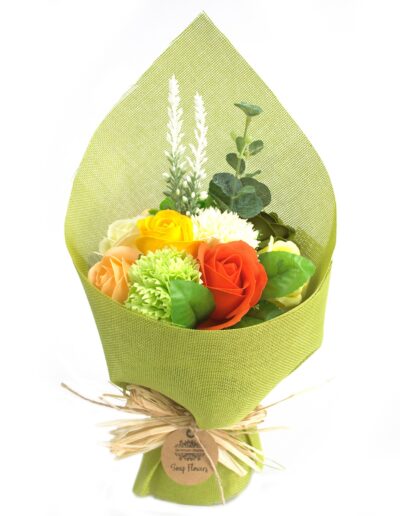 Standing Soap Flower Bouquet - Green Yellow