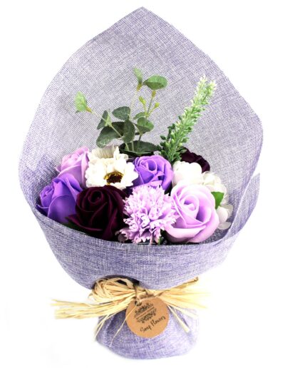 Standing Soap Flower Bouquet - Purple