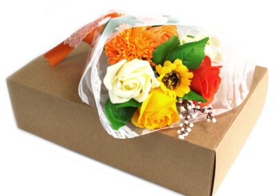 Boxed Hand Soap Flower Bouquet - Orange