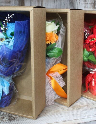 Boxed Hand Soap Flower Bouquet - Orange