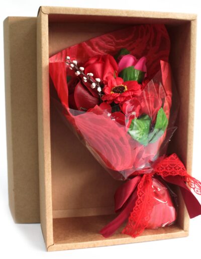 Boxed Hand Soap Flower Bouquet- Red