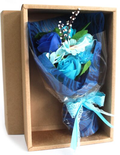 Boxed Hand Soap Flower Bouquet - Blue
