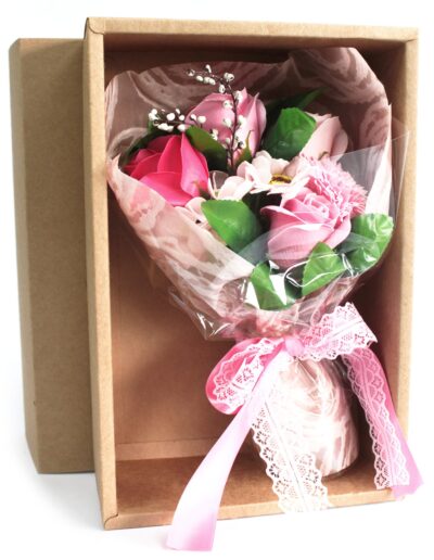 Boxed Hand Soap Flower Bouquet - Pink