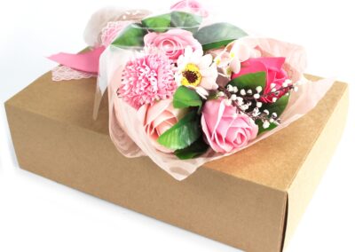 Boxed Hand Soap Flower Bouquet- Pink