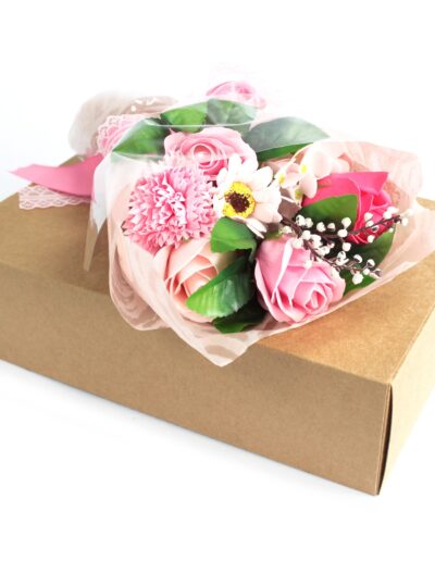 Boxed Hand Soap Flower Bouquet- Pink
