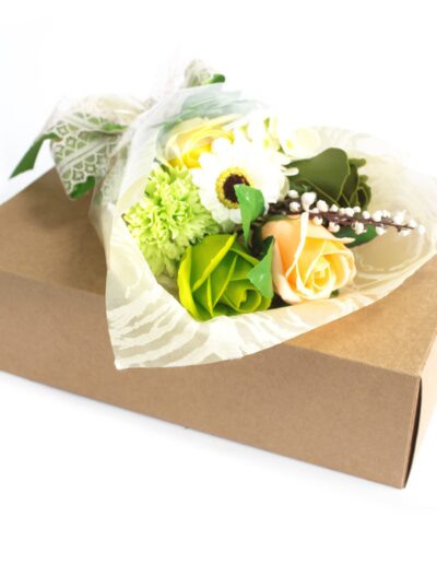 Boxed Hand Soap Flower Bouquet - Greens