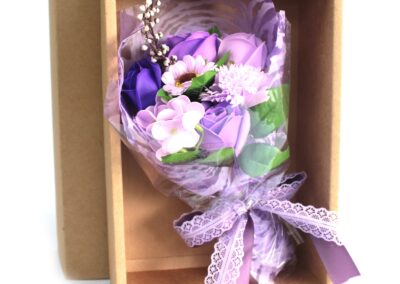 Boxed Hand Soap Flower Bouquet - Purple