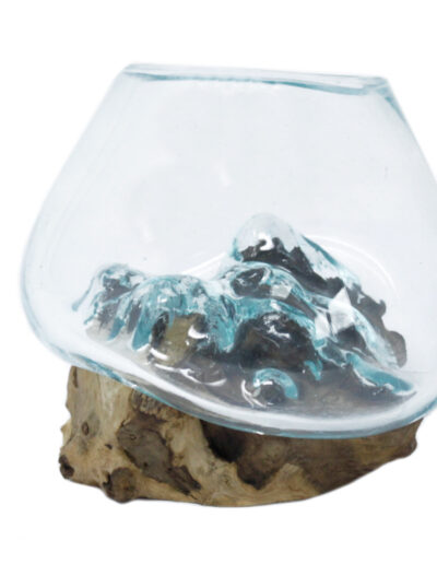 Molten Glass on Wood - Small Bowl