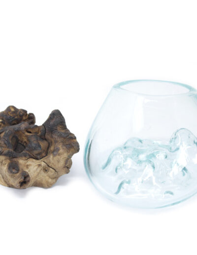 Molten Glass on Wood - Small Bowl