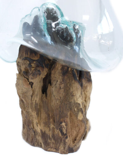 Molten Glass on Wood - Large Bowl