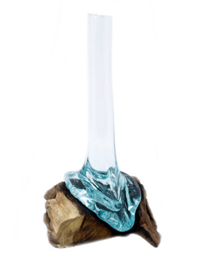 Molten Glass on Wood - Vase