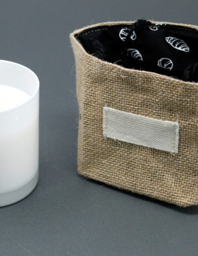 Natural Jute Cotton Gift Bag - Black Lining - Medium