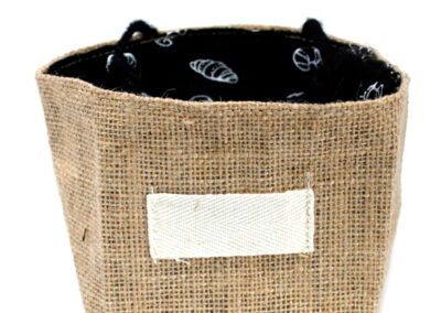 Natural Jute Cotton Gift Bag - Black Lining - Medium