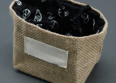 Natural Jute Cotton Gift Bag - Black Lining - Small