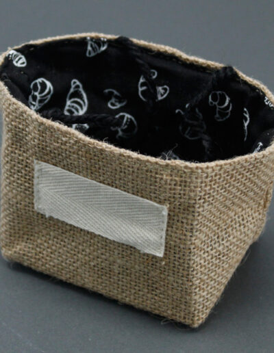 Natural Jute Cotton Gift Bag - Black Lining - Small