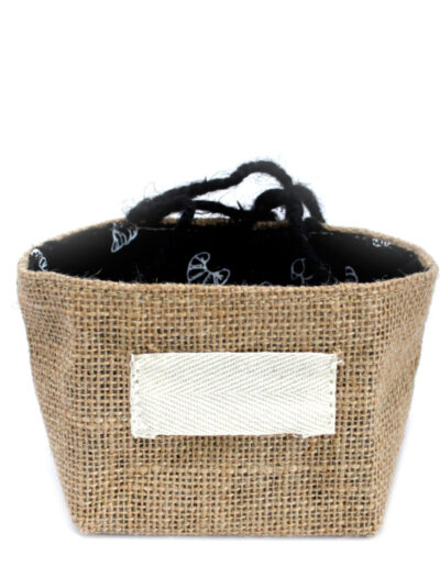 Natural Jute Cotton Gift Bag – Lavender Lining – Small