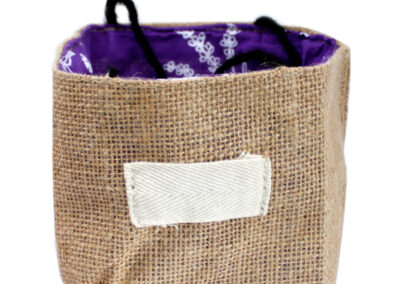Natural Jute Cotton Gift Bag - Lavender Lining - Medium