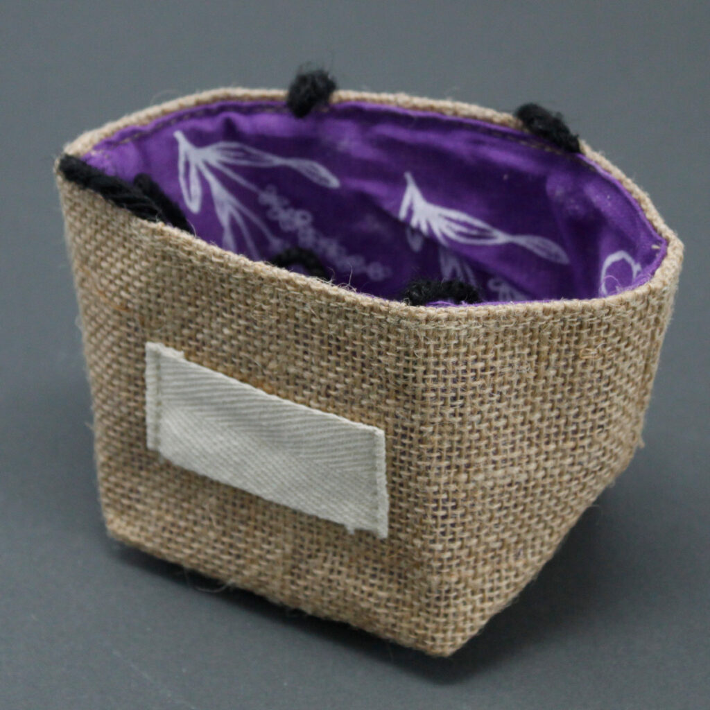 Natural Jute Cotton Gift Bag – Lavender Lining – Small