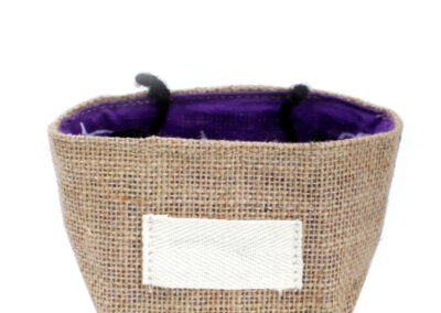 Natural Jute Cotton Gift Bag – Lavender Lining – Small