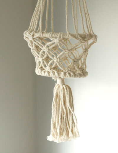 Macrame Pot Holder - Single Small Pot