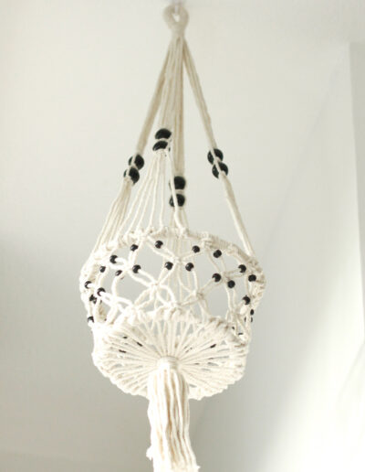 Macrame Pot Holder - Large Single Beaded