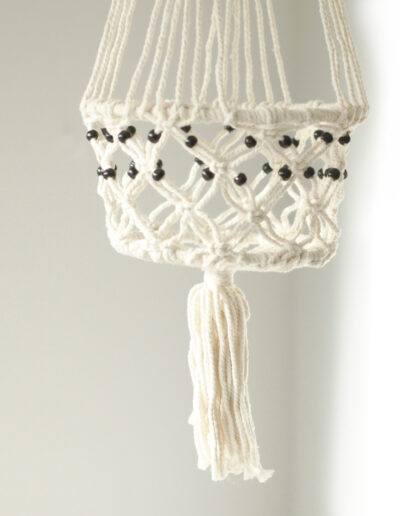 Macrame Pot Holder - Large Single Beaded