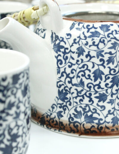 Herbal Teapot Set - Blue Pattern